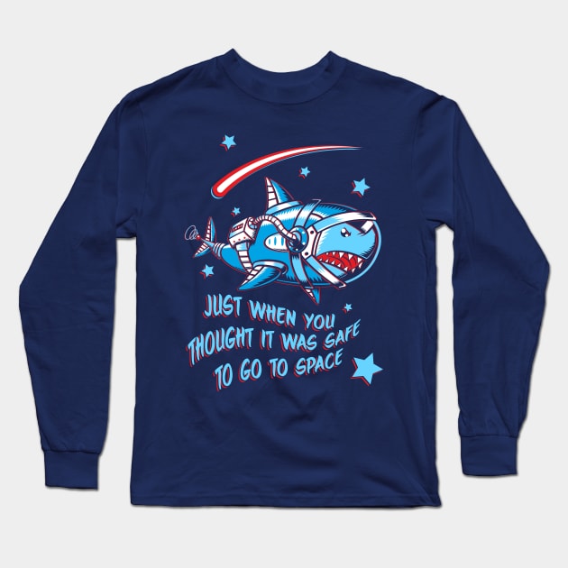 Space Shark Long Sleeve T-Shirt by VicNeko